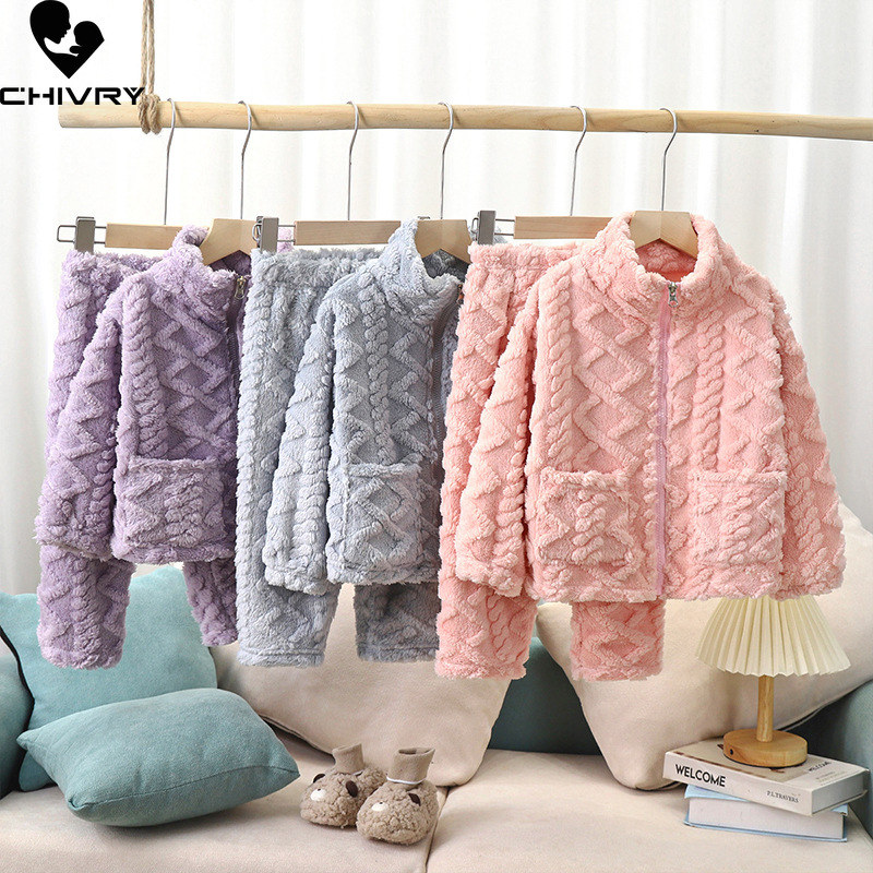 Baby Clothing Zipper - Nowe dzieci zimowa gruba ciepła piżama