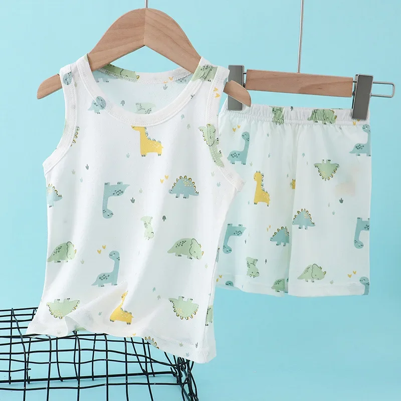 Baby Clothing For Sale - Dziecięcy bambusowo-bawełniany komplet: letnia, cienka, bezrękawnikowa