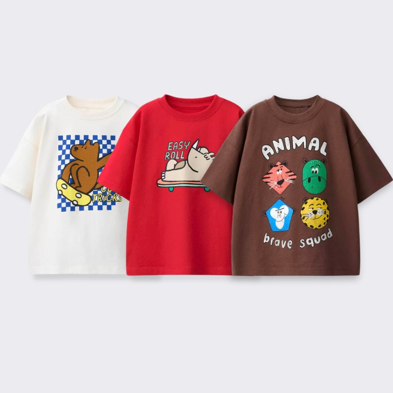 Baby Clothing In Summer - Koszulka z nadrukiem kreskówkowym dla dzieci,