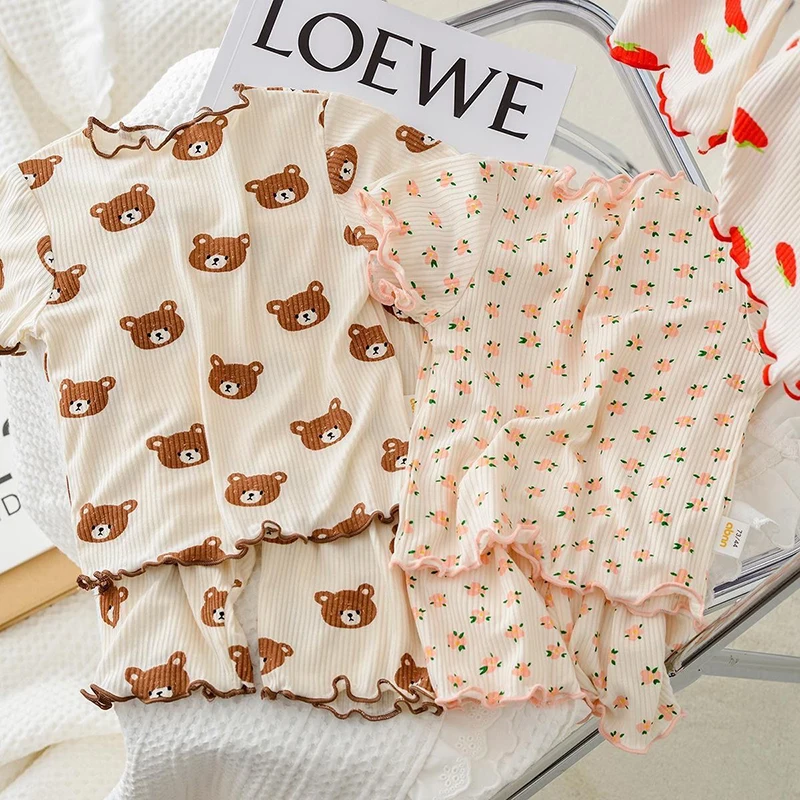 Baby Clothing For Sale - Letni bawełniany zestaw piżamowy z kreskówkami