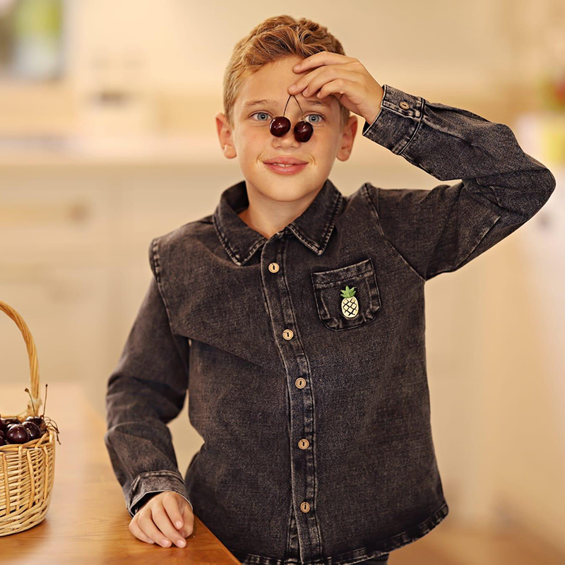 Dżinsowy czarny zestaw rodzinn – Baby Clothing Logo recenzja i cena